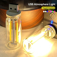 Ampoule LED à filament rétro USB avec variateur tactile 5V, ampoule LED Edison rétro, veilleuse, éclairage décoratif LED pour le camping