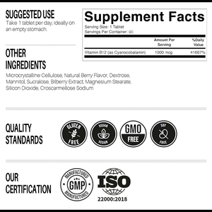 לייפוורת' יצרני ויטמינים, טבליות ויטמין B3, B6, B12, תוסף תזונה לבריאות המוח - Product Image 5