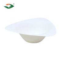 Gobelet à crème glacée et yaourt glacé 400 ml, bol triangulaire blanc en pulpe de bagasse de canne à sucre