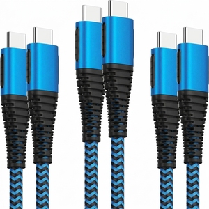 สายชาร์จเร็ว USB C สำหรับ <span class=keywords><strong>iPhone</strong></span> <span class=keywords><strong>15</strong></span> Pro Max <span class=keywords><strong>PLUS</strong></span> MacBook 60W 3.1A ไนลอนถักแจ็กเก็ต3/<span class=keywords><strong>6</strong></span>/10Ft TPE 2M สำหรับ <span class=keywords><strong>iOS</strong></span> - Product Image 1