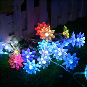 Guirlande de fleurs de Lotus multicolores, lampes scintillantes, décoration de jardin, guirlande de lumières féeriques, décoration de fête d'anniversaire, décor de chambre de fille - Product Image 5