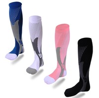 Chaussettes de compression personnalisées pour le sport à haute circulation Chaussettes de compression pour le sport en nylon spandex pour infirmière