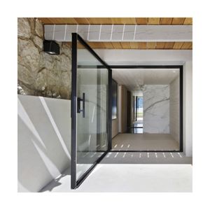 Vente en gros Porte d'entrée pivotante Porte d'entrée principale moderne en aluminium de sécurité avec verre trempé - Product Image 6