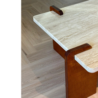 Meubles de salon Minimaliste Unique Trevertin Top Marbre Café Thé Table Design Travertin Fin Marbre Table Top