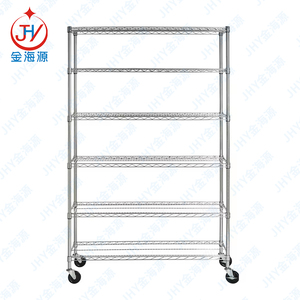 Estante de almacén de almacenamiento de Metal de 5 capas de alta resistencia, tienda de Metal con ruedas, estante de almacenamiento de Metal, estantes de alambre de acero inoxidable - Product Image 2