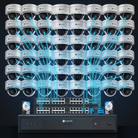 Sistem Kamera Keamanan 4COVR 64-Channel 4K 48X 8MP PoE IP AI Deteksi Crossline Bisnis Komersial CCTV Pengawasan Tampilan APP