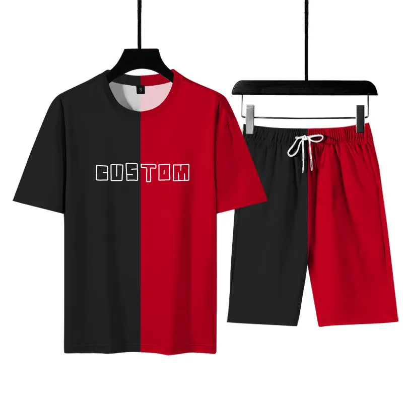2023 moda erkek t shirt setleri yeni iki parçalı şort setleri erkek hip hop t-shirt şort setleri