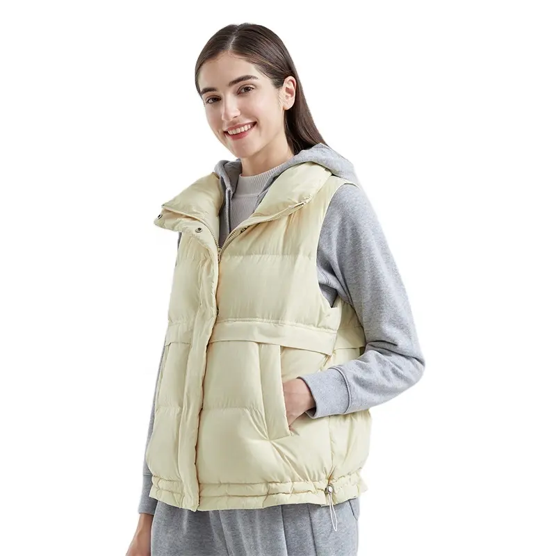 Plus-size custom logo sleeveless puffer vest women down vest