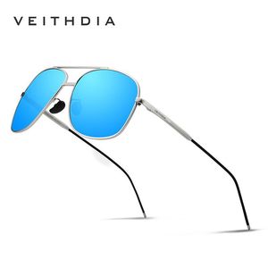 Veithdia Men's Polarized Sunglasses Square Metal <b>Frame</b> Blue Lens UV400 Protection For Driving Fishing Cycling Fashion - Product Image 1
