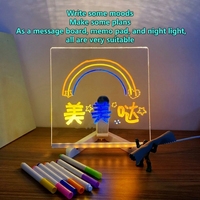 Tableau de Dessin Fluorescent Lumineux DIY, Tableau d'Affichage Acrylique Interactif, Tableau de Mémorisation et d'Effacement, Lumières de Nuit Décoratives