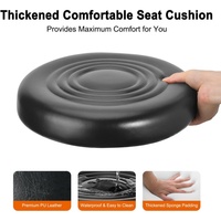 Tabouret roulant pneumatique réglable en hauteur, rembourré en PU, pivotant à 360°, pour garage, atelier, salon de beauté