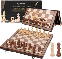 Meilleure Vente Jeu d'Échecs Magnétique en Bois de Haute Qualité avec Échiquier Pliant Vente en Gros Jouet Traditionnel pour Jeux d'Adultes et Bébés