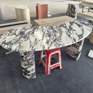 Table à thé en marbre Calacatta Viola <span class=keywords><strong>d</strong></span>'<span class=keywords><strong>Italie</strong></span>, taille sur mesure, mobilier de luxe pour la <span class=keywords><strong>maison</strong></span> et le bureau, pierre à veines violettes - Product Image 1