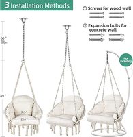 Fournisseur de gros Hamac Swing Chair Chaise hamac suspendue en corde macramé avec support en métal