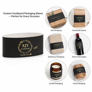 Manchons d'emballage en carton écologique personnalisés XJY, bandeaux en papier d'art avec estampage à chaud en feuille d'or et revêtement UV - Product Image 1