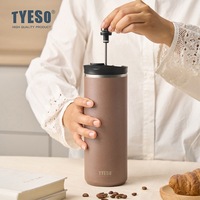 Cafetière à piston isotherme portable en acier inoxydable 304 – Bouteille d'eau sous vide