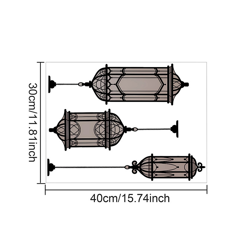 Black lantern wall sticker