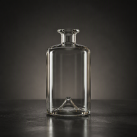 Bouteilles de spiritueux en verre rondes vides de 700 ml avec logo personnalisé, fond montagne, pour whisky et tequila, impression sérigraphique