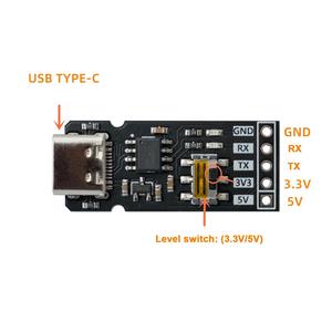 Module USB vers série CH340N TYPE-C, convertisseur de niveau USB vers UART TTL 3.3V/5V, outils de téléchargement et de débogage RX/TX, câble de flashage - Product Image 3