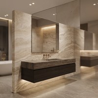Dalles et carreaux en travertin super blanc, pierre naturelle, écologiques, pour la décoration de cuisines et salles à manger de luxe, murs et sols, intérieur et extérieur
