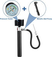 Pompe à air portable avec soupape de dégagement de pression et adaptateur de pompe à bille manomètre pour accessoires de sport de basket-ball et de football