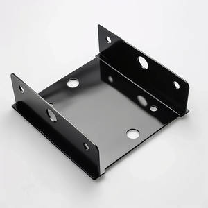 Fabrication sur mesure de pièces en tôle noire brillante, pliage CNC de précision, support en forme de U, base de montage en acier pour l'électronique - Product Image 1