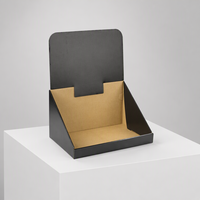 Boîte de présentation en carton noir écologique avec doublure en kraft, pliable, en carton ondulé, pour l'emballage en magasin