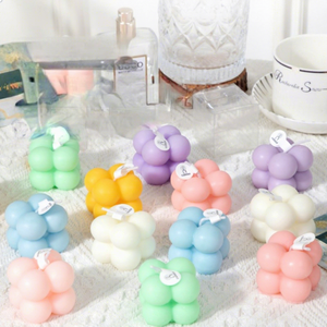 Bougie parfumée artisanale en cire de soja, mini-bougie à <span class=keywords><strong>bulles</strong></span> fantaisie, petit cube, pour la <span class=keywords><strong>maison</strong></span>, parfum d'ambiance, aromathérapie - Product Image 2