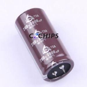 Condensateur électrolytique en aluminium à encliquetage TDA200V3900M35*70 V, composant traversant THT, D35xL70mm 3900uF 20% 200V 10mm - Product Image 1