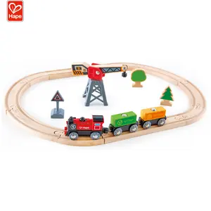 Высококачественная деревянная железная дорога, трек доставки груза, обучающие игрушки для детей для возрастной группы 3Y +