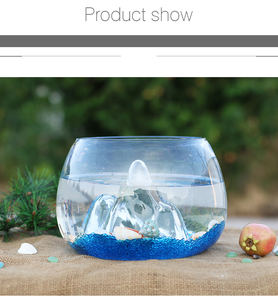 Table de bureau circulaire en verre, grand Aquarium avec vue sur la montagne, design Arulidend - Product Image 2