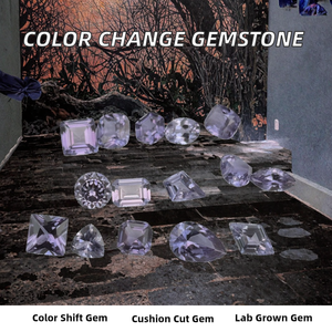 Piedra de corindón cultivada en laboratorio que cambia de color, en forma redonda, ovalada, tipo cojín, cuadrada, de corazón, piedra Alexander. - Product Image 2