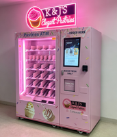 Mesin Penjual Otomatis Berpendingin dengan Elevator Sumbu XY, Kotak Lampu Kustom untuk Iklan, Kue Kering, Layar Sentuh Pintar