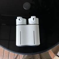 Distributeur de savon automatique sans contact à double pompe 2-en-1, mousse et gel, double sortie, grande capacité 800 ml, batterie 2400 mAh pour usage domestique