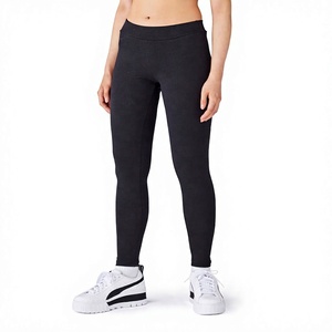 Leggings de yoga pour femmes, taille mi-haute, longueur intégrale, imprimé lettres, noir, élasthanne/nylon, séchage rapide, respirant, écologique - Product Image 1