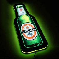 Boîte à lumière LED en aluminium, forme personnalisée, signalétique murale LED pour bar à bière, pour la publicité