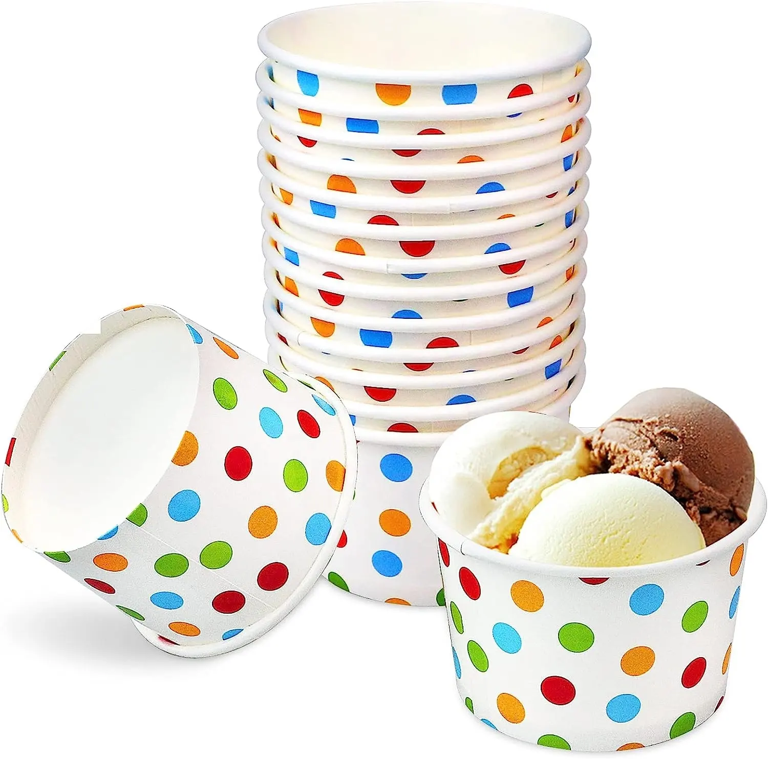 6 унций бумажная чашка для мороженого с купольной крышкой