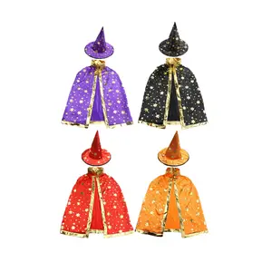 Best Selling Children Halloween Costume Kids Star Capes With Hat 2pcs Kids Cosplay Party