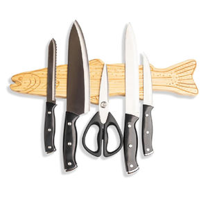 Bandes magnétiques adhésives murales pour couteaux <span class=keywords><strong>Porte</strong></span>-<span class=keywords><strong>couteau</strong></span> magnétique de qualité supérieure en forme de poisson en bois - Product Image 6