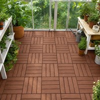 Dalles de terrasse WPC à emboîtement toutes saisons, sans déformation, pour balcon en été chaud et terrasse en hiver froid