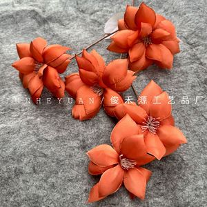 Fleurs artificielles de dahlias à grande tête, rouge rosé, pour décoration de mariage et ornement d'intérieur - Product Image 3