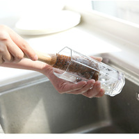 Brosse de cuisine en plastique pour bouteille de noix de coco, 17 pièces, zéro déchet, éco Vegan, sans déchet
