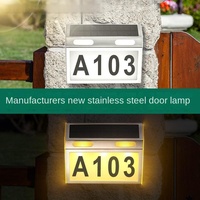 Lampe solaire murale étanche IP65 DC pour numéro de porte, panneau d'adresse LED avec télécommande, en acier inoxydable, détachable, garantie 2 ans, pour jardin
