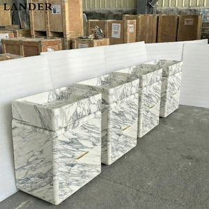 Meubles <span class=keywords><strong>de</strong></span> <span class=keywords><strong>salle</strong></span> <span class=keywords><strong>de</strong></span> <span class=keywords><strong>bain</strong></span> Landerstone en marbre Arabescato, vasque <span class=keywords><strong>de</strong></span> lavabo, meubles <span class=keywords><strong>de</strong></span> <span class=keywords><strong>salle</strong></span> <span class=keywords><strong>de</strong></span> <span class=keywords><strong>bain</strong></span> avec vasque en marbre naturel - Product Image 4