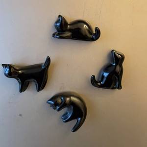 Pegatina de resina para refrigerador, creativa, 3D, simulación de animal, gato negro, magnética. - Product Image 2