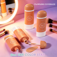 Menow F6120 OEM \ ODM marque privée maquillage durable imperméable à l'eau mat 2 en 1 correcteur fond de teint liquide cosmétiques usine de gros