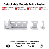 Système de poussoir d'étagère détachable personnalisé à défilement lent, plateau de présentation modulaire pour boissons, installation facile pour magasin