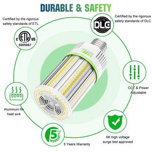 Lámpara LED Tipo Corn Light de 75W/60W/45W, CCT Ajustable 4.5/5/5.7K, E39, 100-277VAC, Iluminación Industrial para Garajes, Almacenes, Fábricas y Talleres - Product Image 4