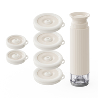 Couvercle de pot sous vide en plastique PP authentique, en silicone souple, nouveau design, manuel, facile à utiliser, lavable, pour la maison