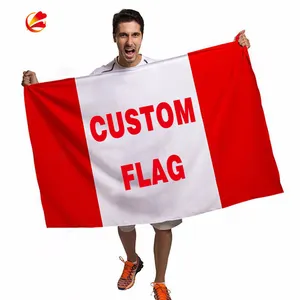 2023 Novo produto bandeiras personalizadas de tecido de algodão estampado por sublimação com logotipo personalizado estampado 3x5 bandeira dupla face
